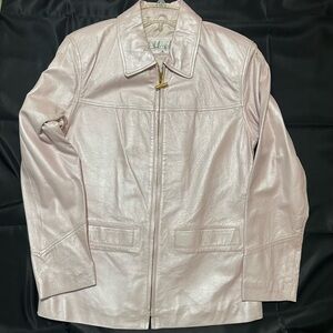 Vintage 90s Light Pink Leather Jacket